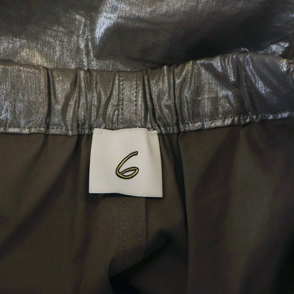6(ロク) HAKU SILVER PANTS ハク ワイドシルエット パンツ シルバー 8614-202-0622