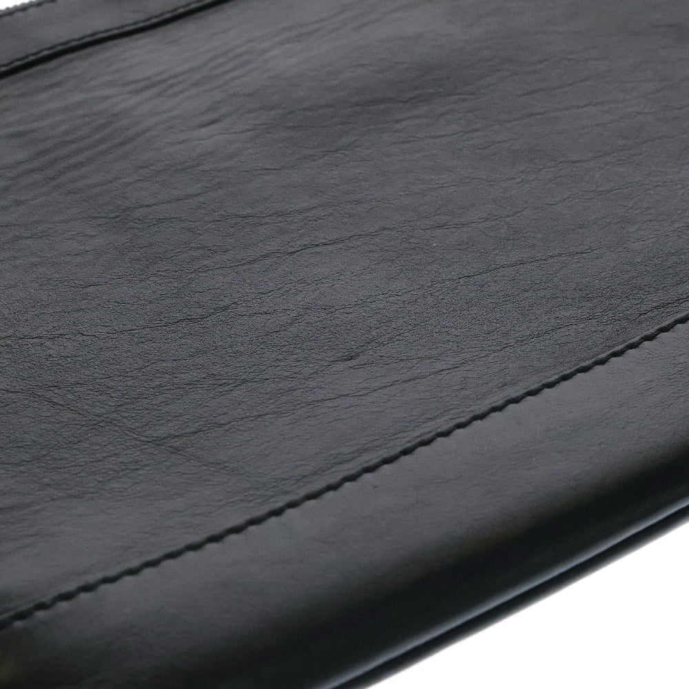BALENCIAGA(バレンシアガ) Clutch Canvas Bag ロゴホール レザー クラッチバッグ ブラック 373834 1000 W 528147