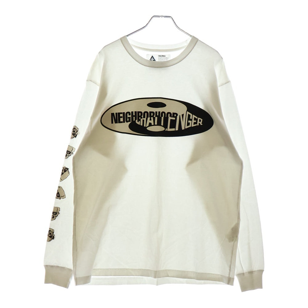 CHALLENGER(チャレンジャー) ×NEIGHBORHOOD 2021 MIX LOGO SKULL L/S TEE ネイバーフッド ミックスロゴ スカル カットソー CLG-TS-021-049 ホワイト