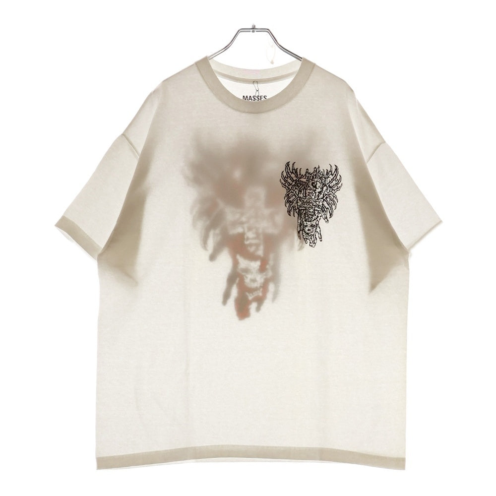 MASSES(マシス) T-SHIRT S/S BURNING CROSS バーニングクロス プリントTシャツ ホワイト