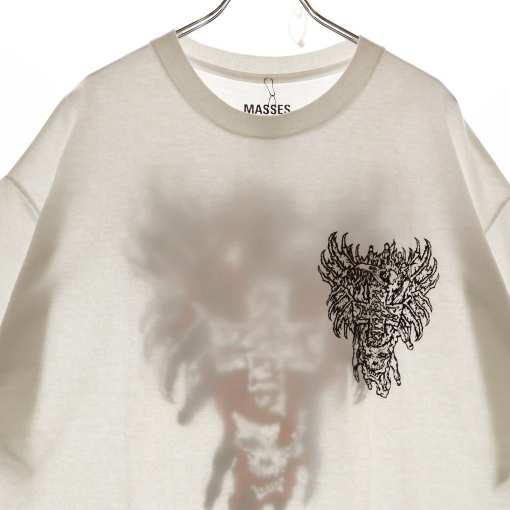 MASSES(マシス) T-SHIRT S/S BURNING CROSS バーニングクロス プリントTシャツ ホワイト