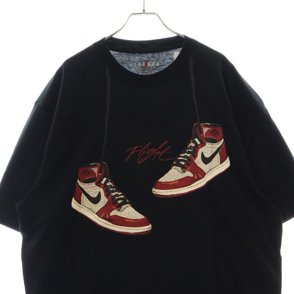 JORDAN BRAND(ジョーダンブランド) エアジョーダン1 ハイシカゴ プリント Tシャツ カットソー 半袖 クルーネックTシャツ FD0536-010 ブラック