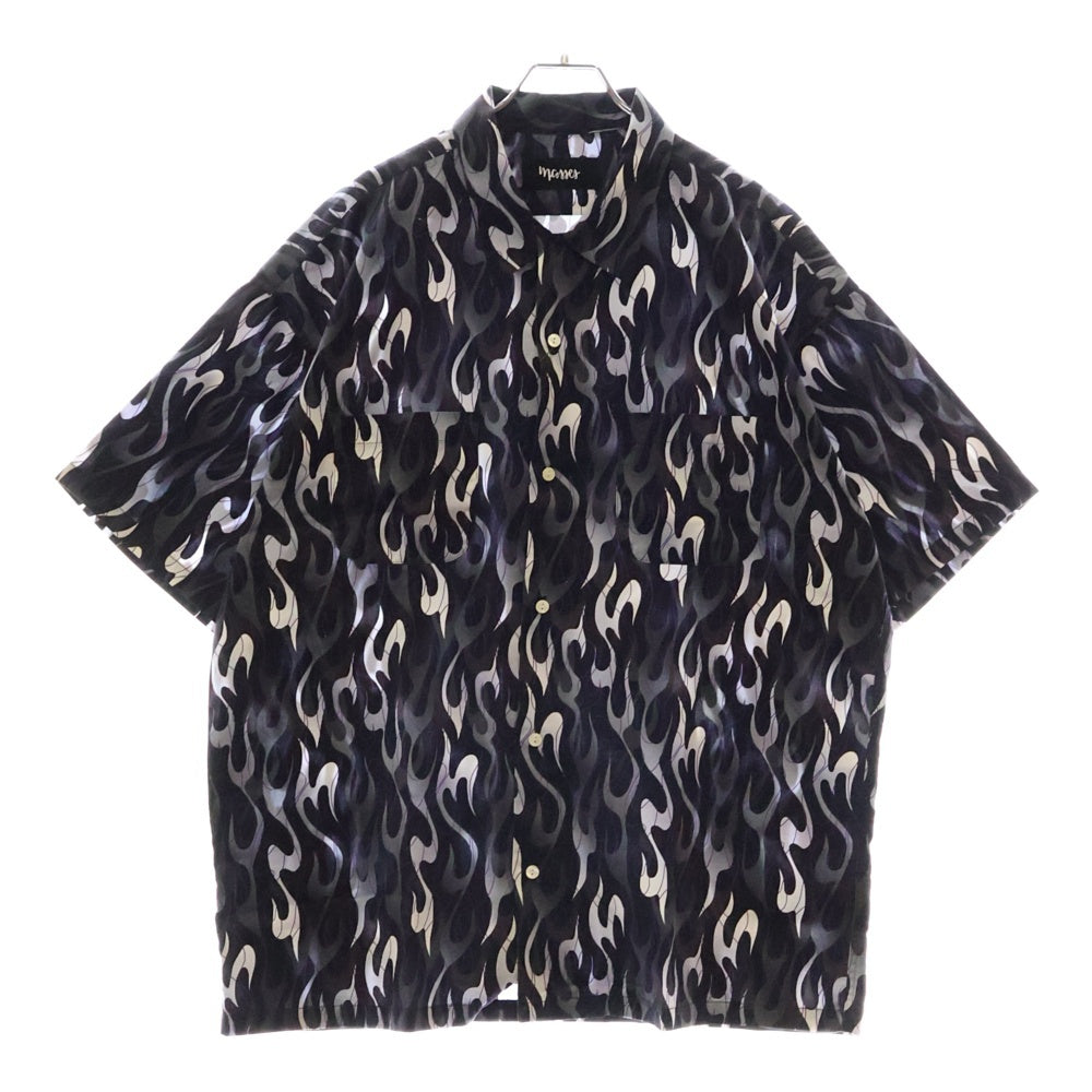 MASSES(マシス) SHIRT S/S FIRE ファイヤーパターン 半袖シャツ グレー