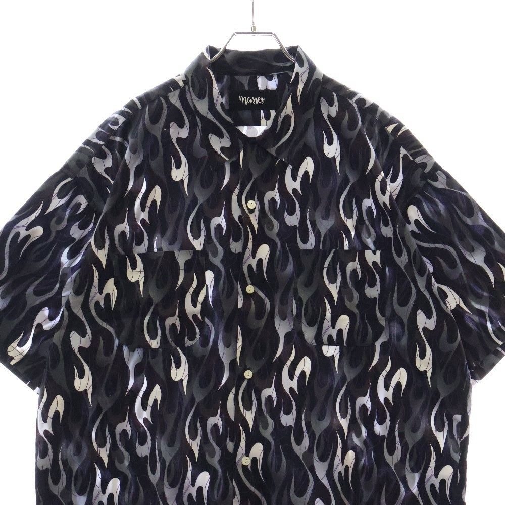 MASSES(マシス) SHIRT S/S FIRE ファイヤーパターン 半袖シャツ グレー