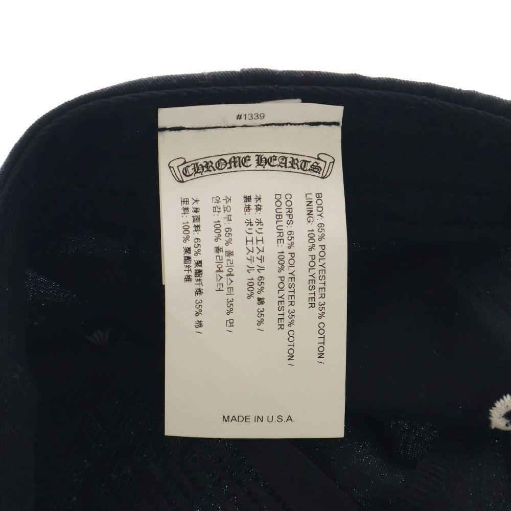 CHROME HEARTS(クロムハーツ) GAS STATION CAP セメタリークロス刺繍 ガスステーションキャップ 帽子 ブラック