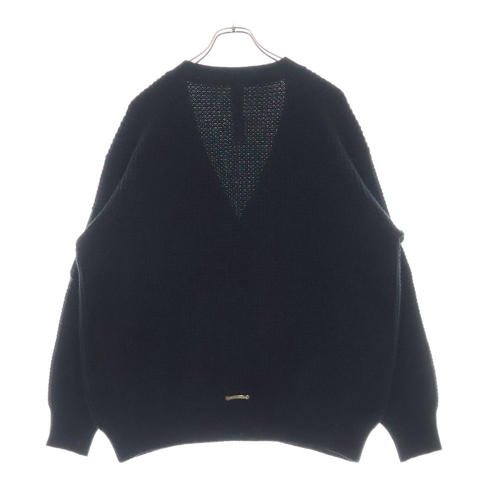 CHROME HEARTS(クロムハーツ) CASHMERE CARDIGAN 袖クロスパッチ カシミア カーディガン ブラック