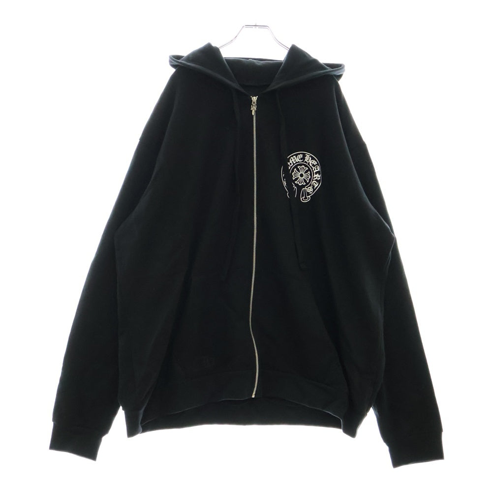CHROME HEARTS(クロムハーツ) SWTSHRT HD ZIP 大阪限定バックホースシューダガージップパーカー ブラック