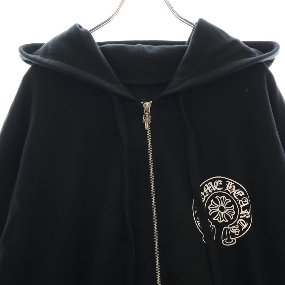 CHROME HEARTS(クロムハーツ) SWTSHRT HD ZIP 大阪限定バックホースシューダガージップパーカー ブラック