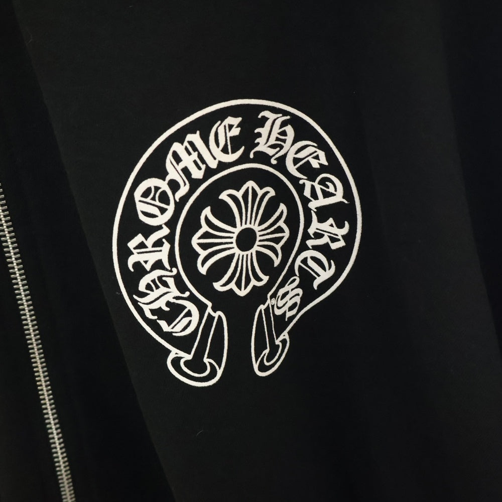 CHROME HEARTS(クロムハーツ) SWTSHRT HD ZIP 大阪限定バックホースシューダガージップパーカー ブラック