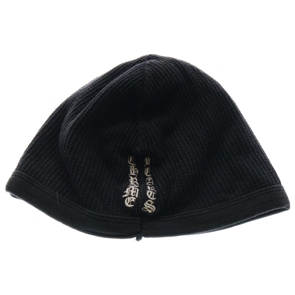 CHROME HEARTS(クロムハーツ) OLD フロントクロス刺繍 サーマルニット ビーニー ブラック