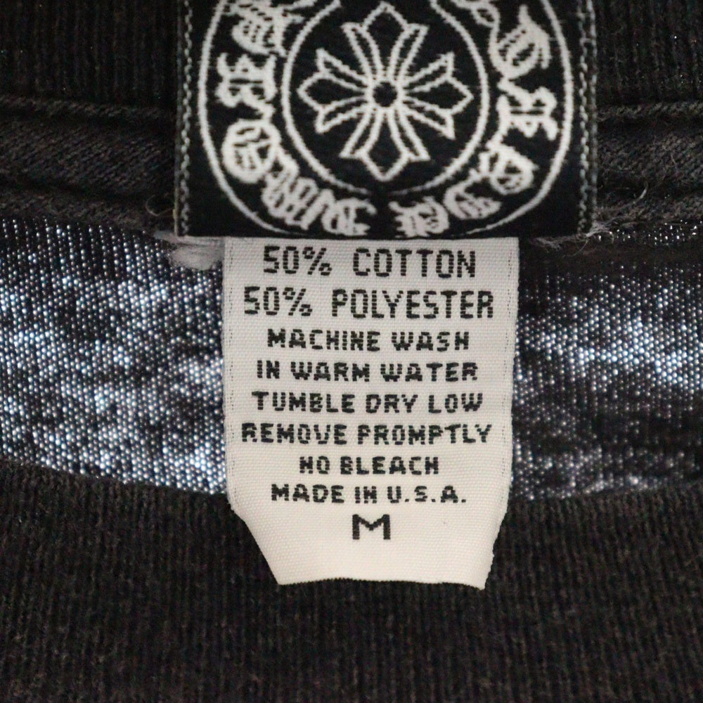 CHROME HEARTS(クロムハーツ) OLD オールド 袖ロゴプリント クルーネック 長袖Tシャツ ブラック