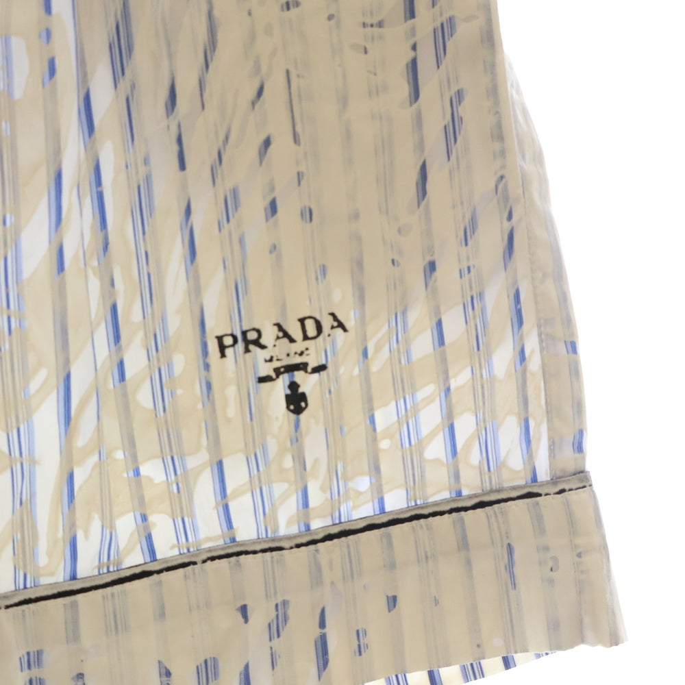 PRADA(プラダ) 21AW ストライプ柄 コットン ショートパンツ ブルー/ホワイト レディース P261E