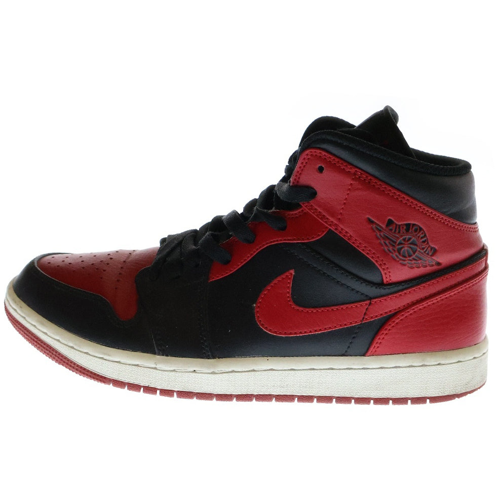 NIKE(ナイキ) AIR JORDAN 1 MID BRED 554724-074 エアジョーダン1 ブレッド ミッドカットスニーカー ブラック/レッド US8/26cm