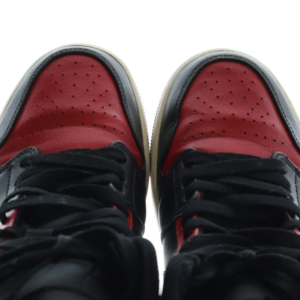 NIKE(ナイキ) AIR JORDAN 1 MID BRED 554724-074 エアジョーダン1 ブレッド ミッドカットスニーカー ブラック/レッド US8/26cm