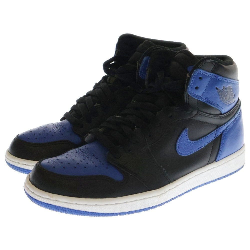 NIKE(ナイキ) AIR JORDAN 1 RETRO HIGH OG ROYAL 555088‐007 エアジョーダン1レトロ ロイヤル ハイカットスニーカー ブラック/ブルー US8.5/26.5cm