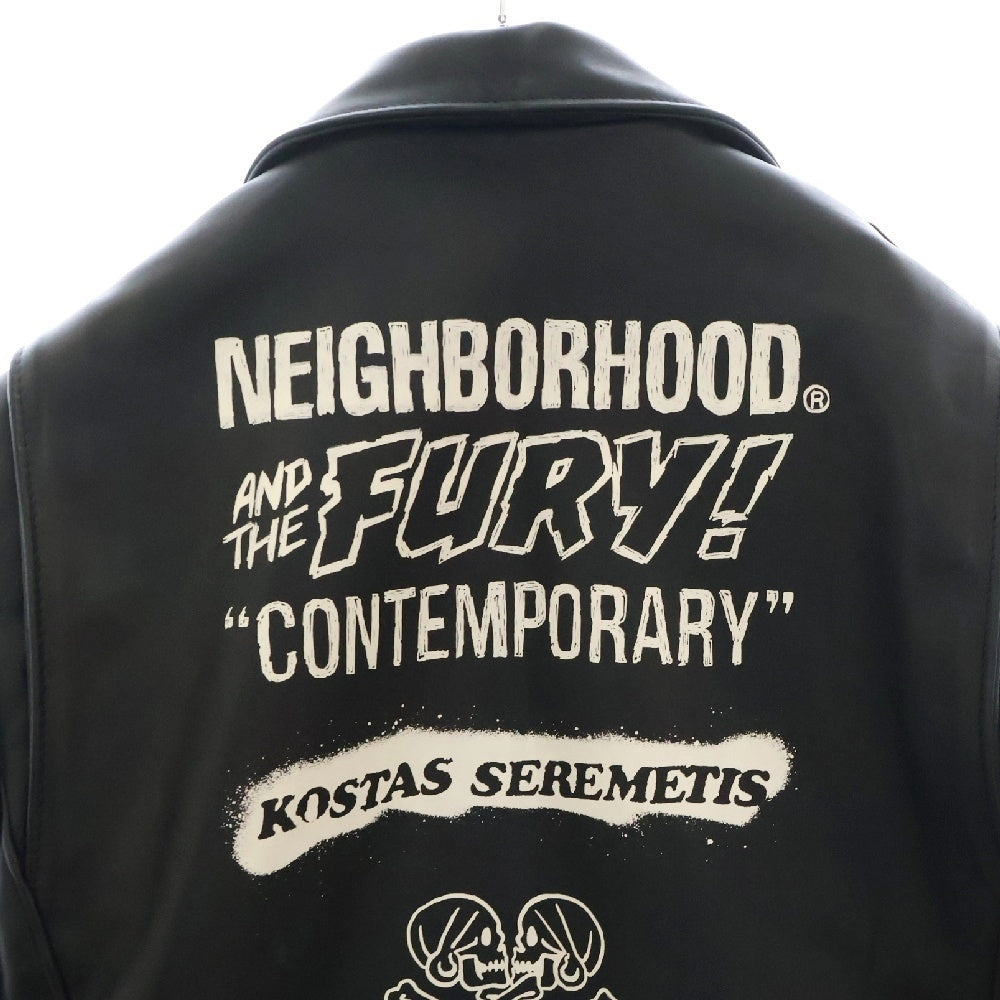 SCHOTT(ショット) ×NEIGHBORHOOD ×Kostas Seremetis ONESTAR RIDERS JACKET ネイバーフッド コスタスセレメティス ワンスターレザーライダースジャケット 782-3250086 ネイビー