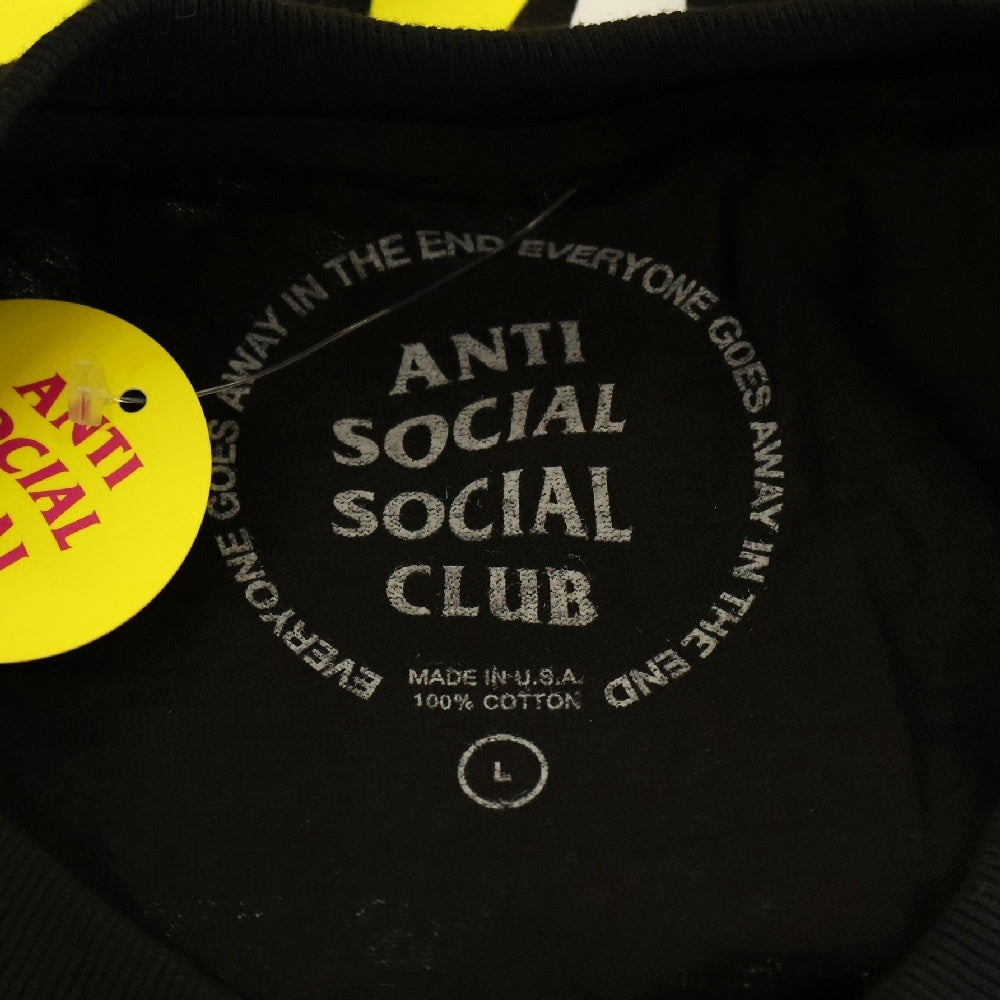 ANTI SOCIAL SOCIAL CLUB(アンチソーシャルソーシャルクラブ) ×FRAGMENT フラグメントコラボ ロゴプリント半袖Tシャツ クルーネックカットソー ブラック/イエロー