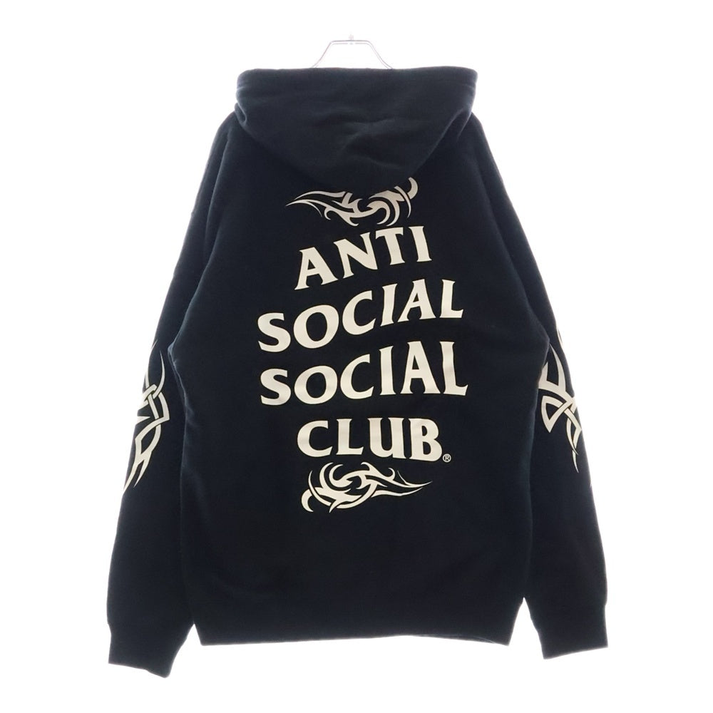 ANTI SOCIAL SOCIAL CLUB(アンチソーシャルソーシャルクラブ) 19AW Sunny Side Hoodie トライバル&ロゴプリントプルオーバーパーカー ブラック