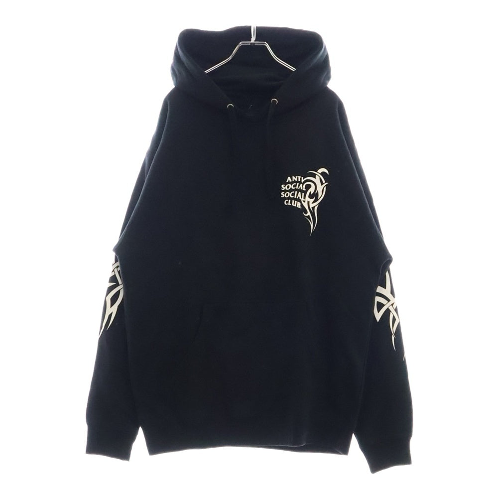 ANTI SOCIAL SOCIAL CLUB(アンチソーシャルソーシャルクラブ) 19AW Sunny Side Hoodie トライバル&ロゴプリントプルオーバーパーカー ブラック