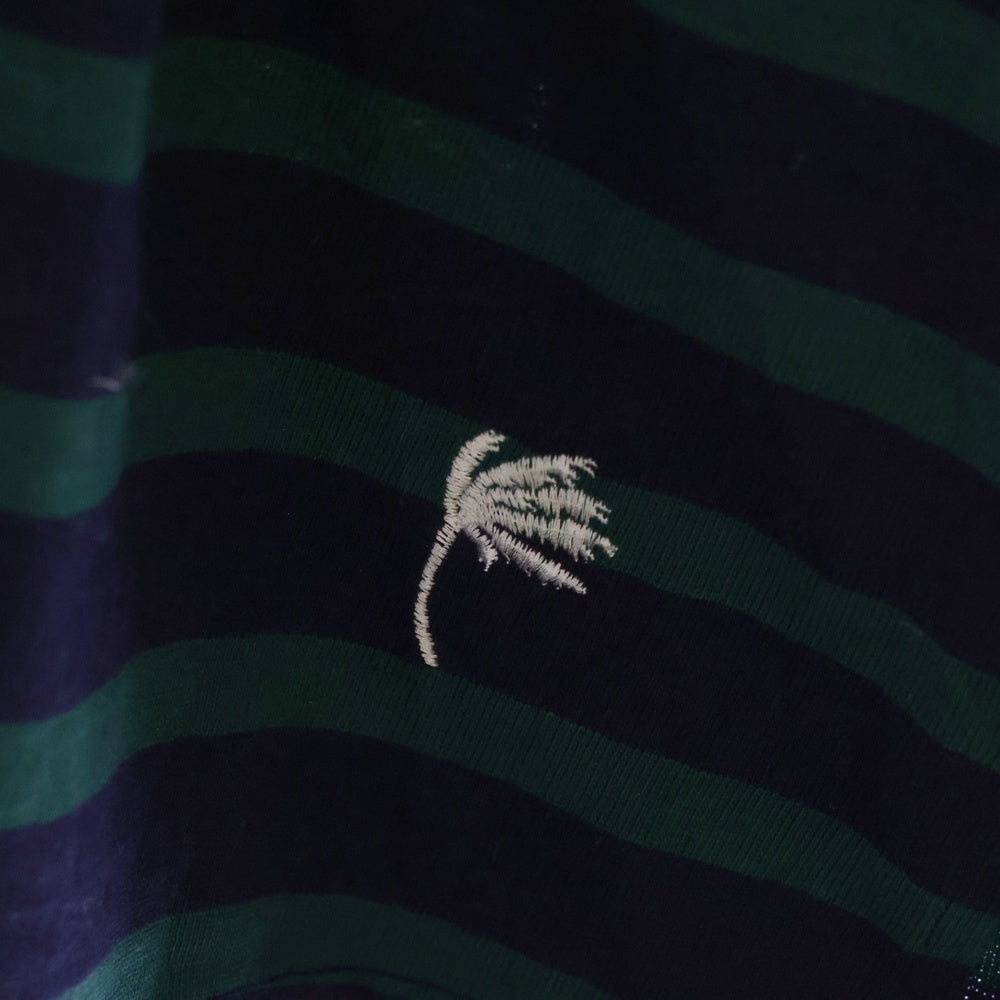 WIND AND SEA(ウィンダンシー) BORDER RUGBY SHIRT ボーダーラグビーシャツ 半袖ラガーポロシャツ グリーン 11TH-CS-14