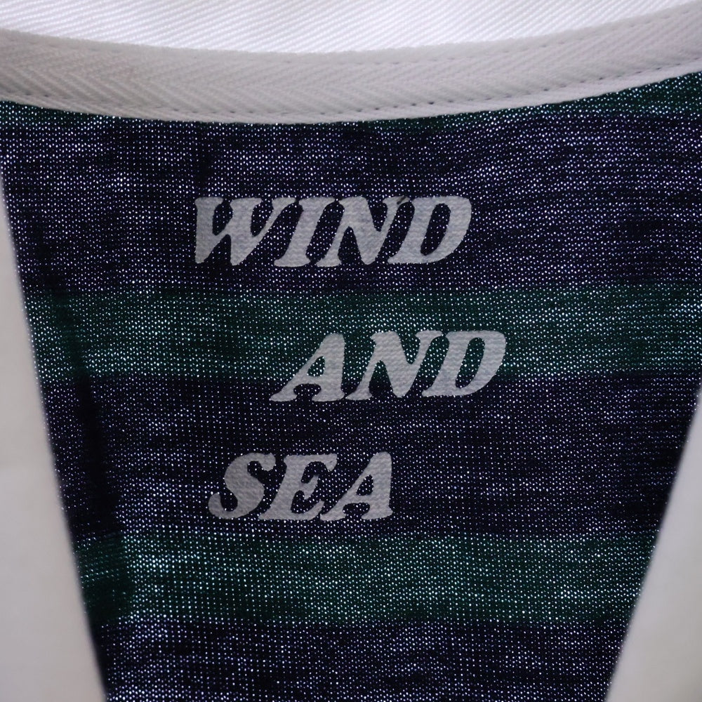 WIND AND SEA(ウィンダンシー) BORDER RUGBY SHIRT ボーダーラグビーシャツ 半袖ラガーポロシャツ グリーン 11TH-CS-14