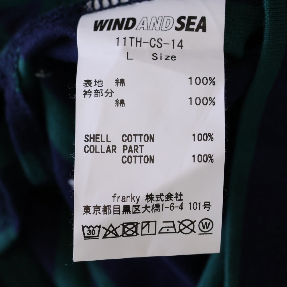 WIND AND SEA(ウィンダンシー) BORDER RUGBY SHIRT ボーダーラグビーシャツ 半袖ラガーポロシャツ グリーン 11TH-CS-14