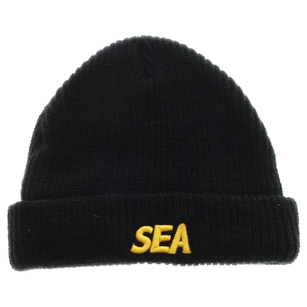 WIND AND SEA(ウィンダンシー) 20AW ×mid90s BEANIE ミッドナインティーズ 第二弾 ロゴ刺繍ニットキャップ ビーニー ブラック