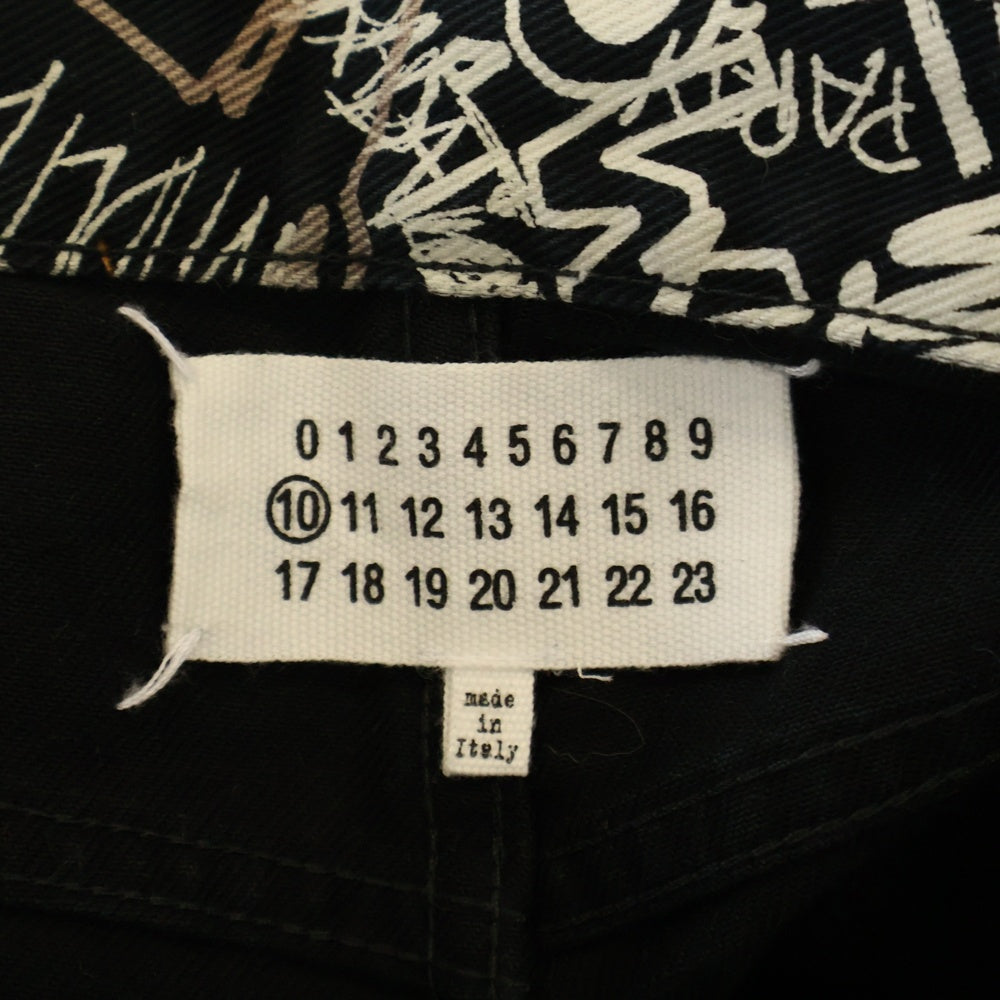 Maison Margiela 10(メゾン マルジェラ) 20SS グラフィティー プリント ボタンフライ デニムパンツ ブラック/ホワイト S30LA0160 S30683