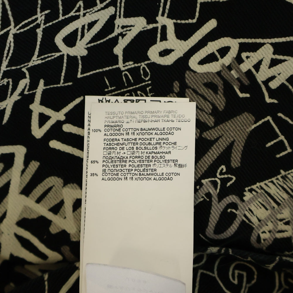 Maison Margiela 10(メゾン マルジェラ) 20SS グラフィティー プリント ボタンフライ デニムパンツ ブラック/ホワイト S30LA0160 S30683