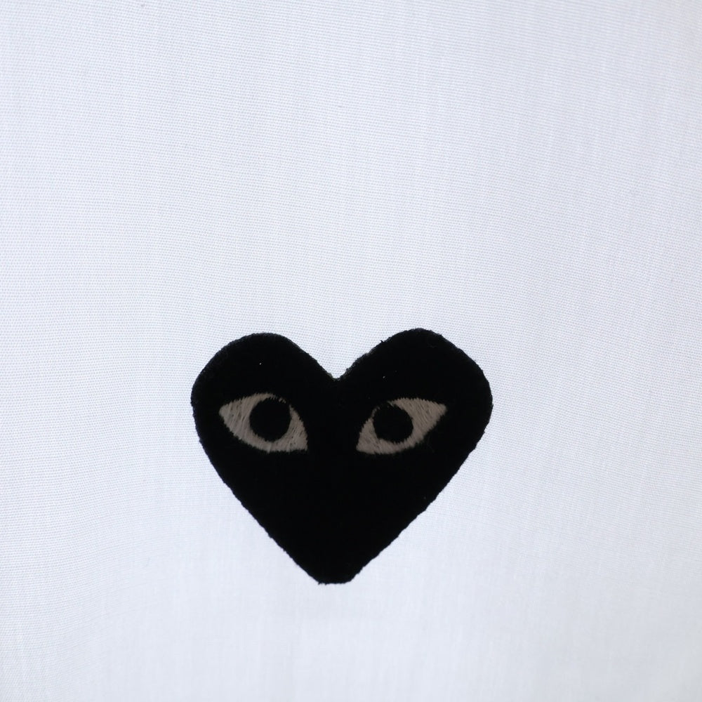 PLAY COMME des GARCONS(プレイコムデギャルソン) 18SS ハートロゴ刺繍 コットン 長袖シャツ ホワイト レディース AX-B004