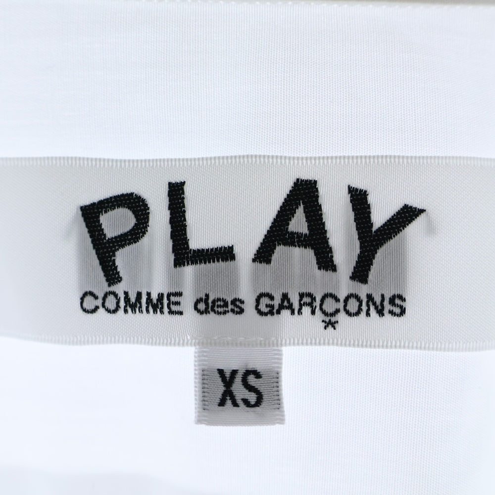 PLAY COMME des GARCONS(プレイコムデギャルソン) 18SS ハートロゴ刺繍 コットン 長袖シャツ ホワイト レディース AX-B004