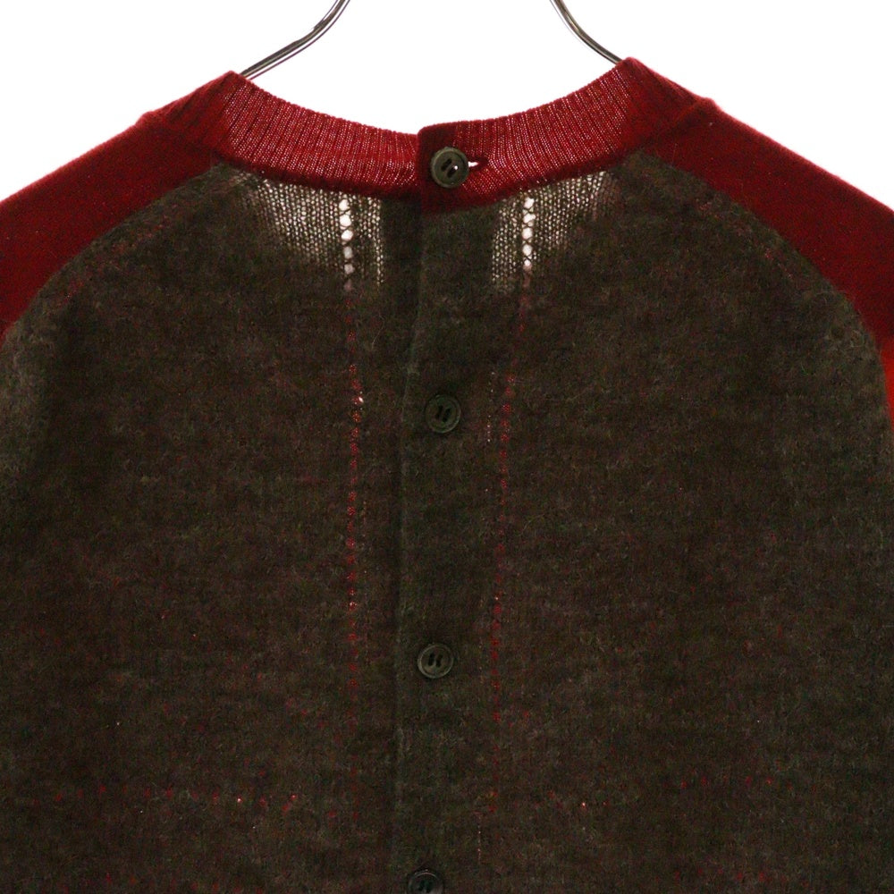 TAO COMME des GARCONS(タオコムデギャルソン) 23AW ウール切替 背面ボタン セーター レッド/ブラウン レディース TL-N001