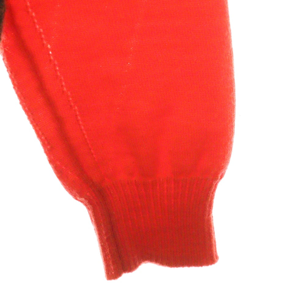 TAO COMME des GARCONS(タオコムデギャルソン) 23AW ウール切替 背面ボタン セーター レッド/ブラウン レディース TL-N001