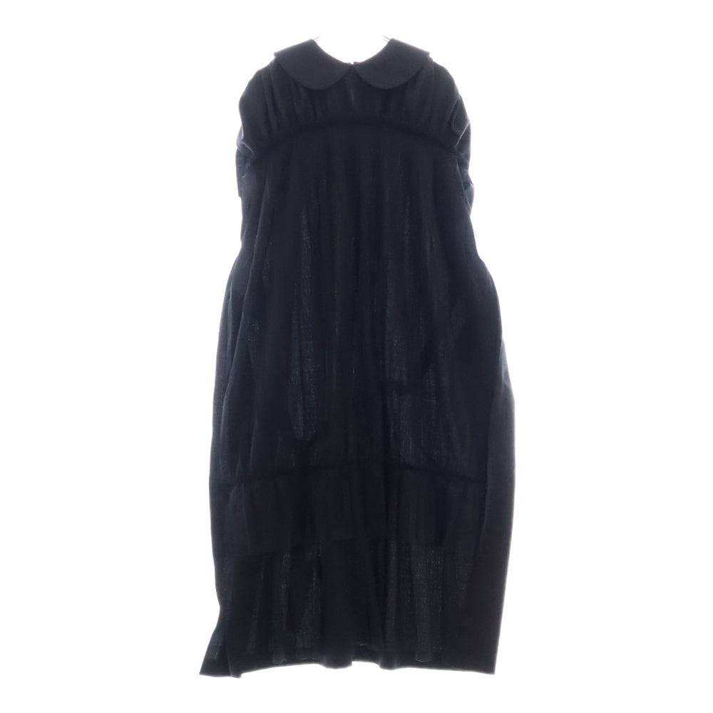 TAO COMME des GARCONS(タオコムデギャルソン) 25SS シースルーレイヤード フリルワンピース ブラック レディース TO-O009
