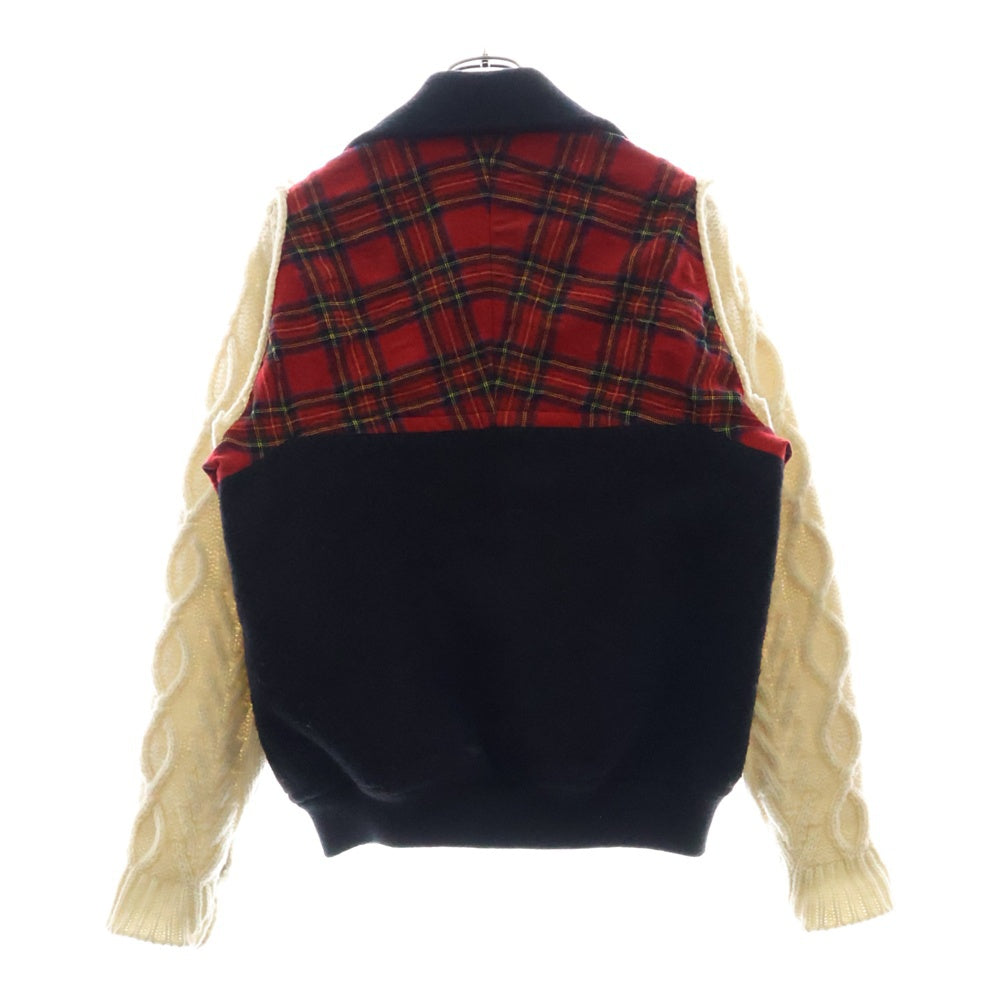 TAO COMME des GARCONS(タオコムデギャルソン) 23AW 袖ウール切替 チェック柄 ジップアップジャケット マルチカラー TL-J005