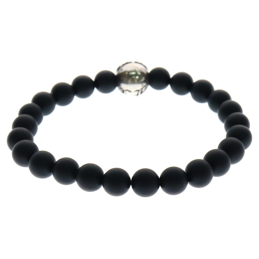 CHROME HEARTS(クロムハーツ) 8mm BEAD ブラックコーラルビーズブレスレット シルバー/ブラック
