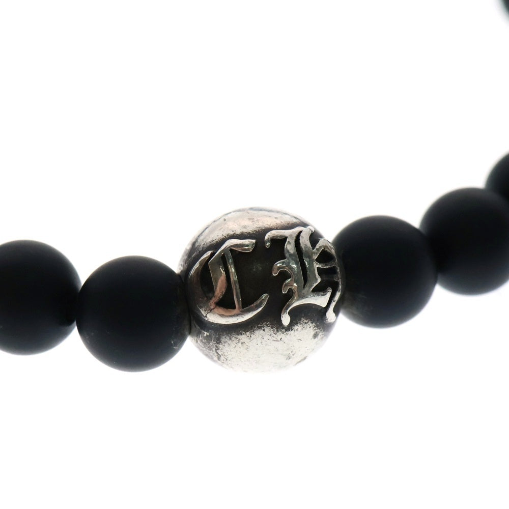 CHROME HEARTS(クロムハーツ) 8mm BEAD ブラックコーラルビーズブレスレット シルバー/ブラック