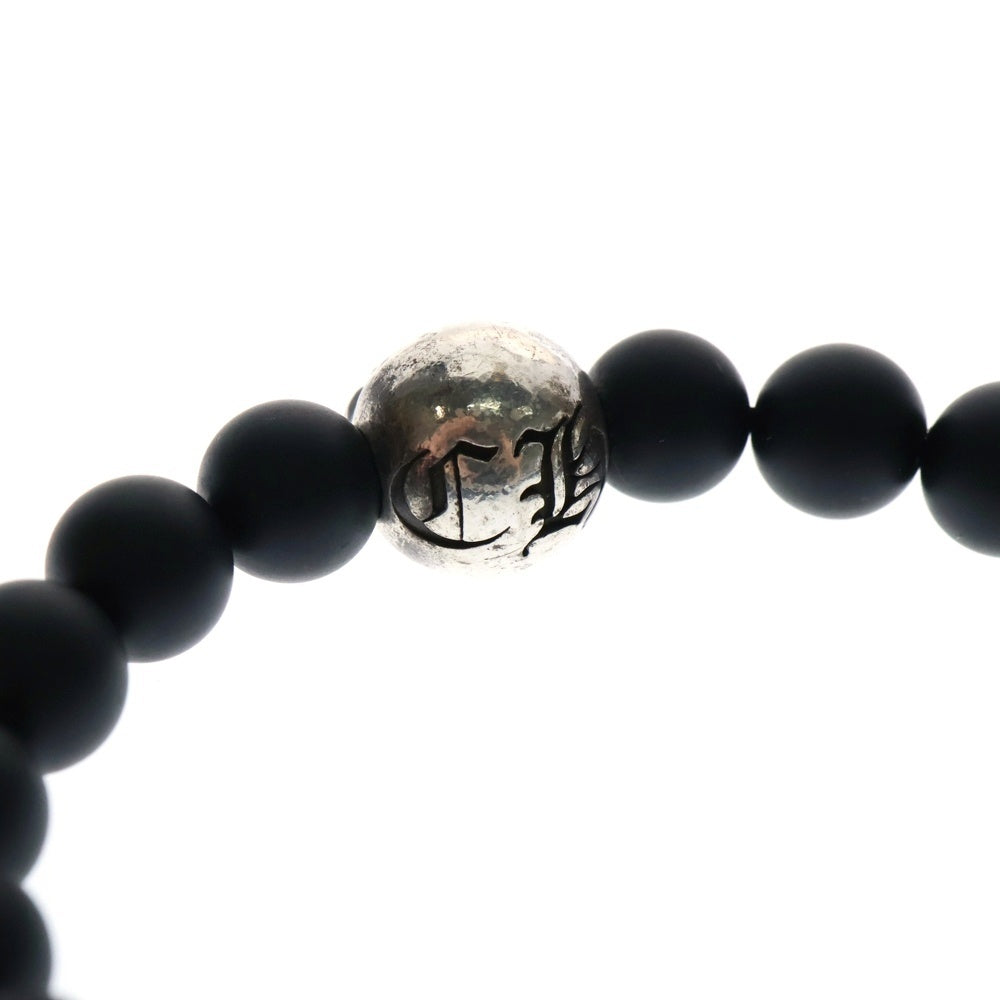 CHROME HEARTS(クロムハーツ) 8mm BEAD ブラックコーラルビーズブレスレット シルバー/ブラック