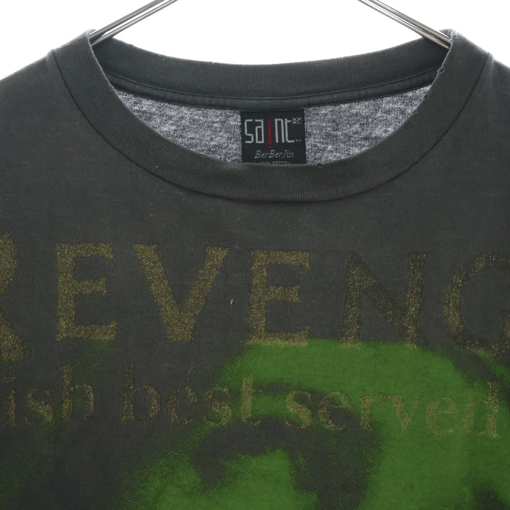SAINT MICHAEL(セントマイケル) 23SS × BerBerJin BJ SS TEE REVENGE SM-S23-0000-085 ベルベルジン ダメージ加工半袖Tシャツ カットソー グレー