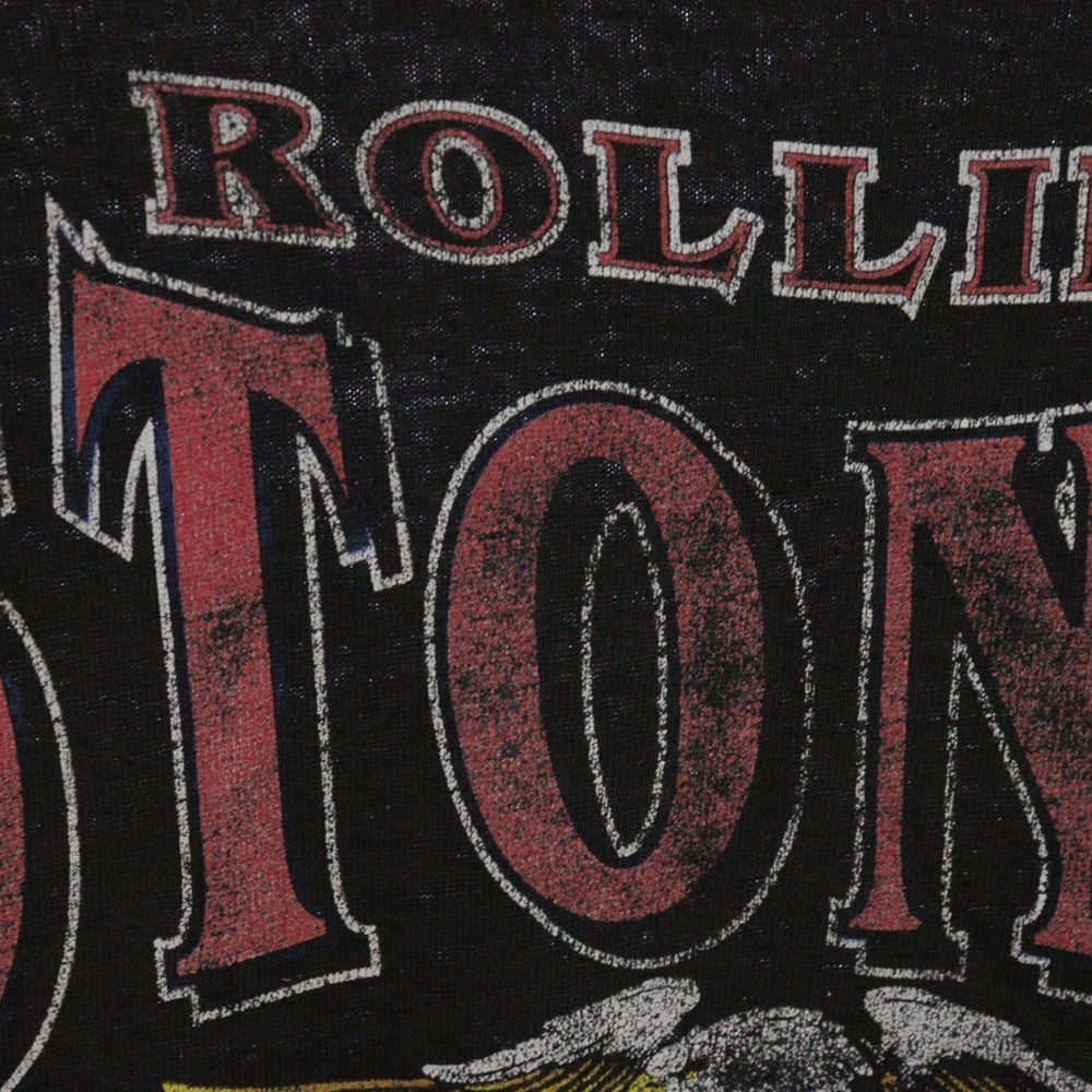 VINTAGE(ヴィンテージ) 90s HARLEY DAVIDSON ROLLING STONES ハーレーダビッドソン ローリングストーンズ クルーネック 長袖Tシャツ ブラック