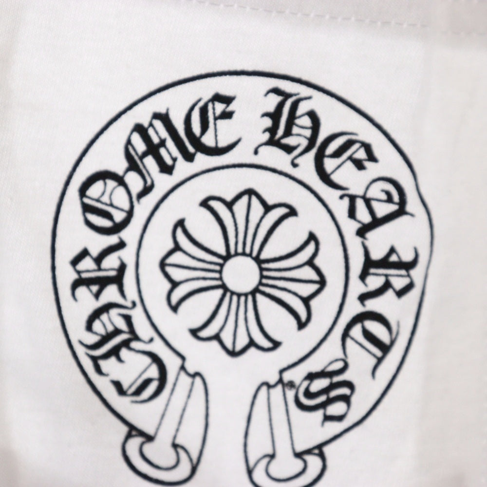 CHROME HEARTS(クロムハーツ) Miami Horseshoe S/S Tee マイアミ限定 バック ホースシュー クルーネック半袖Tシャツカットソー ホワイト