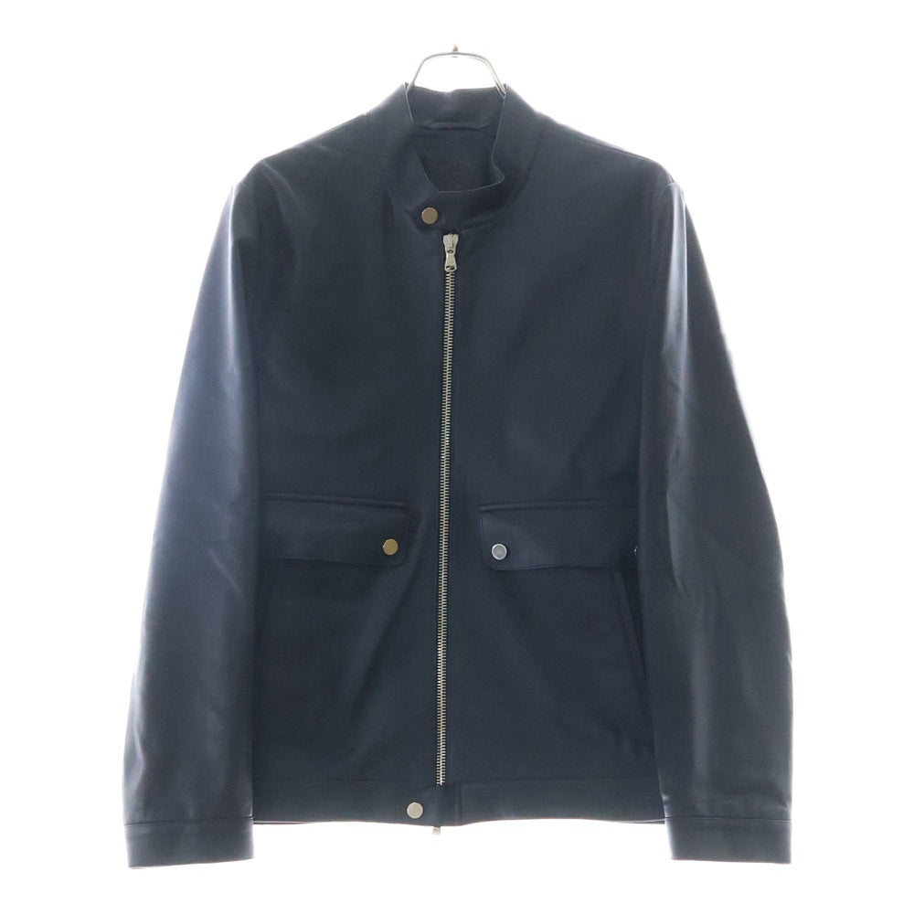 ESTNATION(エストネーション) CALIBRO12 ラムレザー シングル ライダースジャケット ネイビー 212EST-BL01