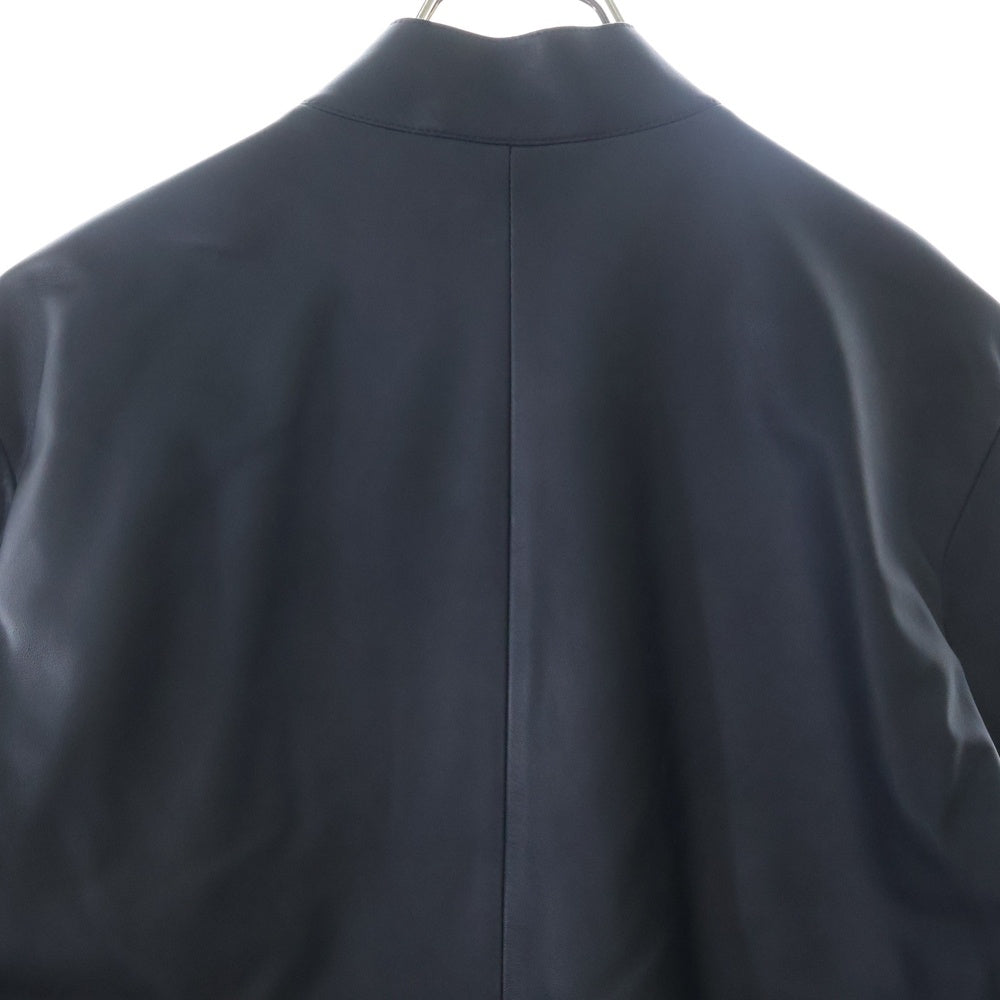 ESTNATION(エストネーション) CALIBRO12 ラムレザー シングル ライダースジャケット ネイビー 212EST-BL01
