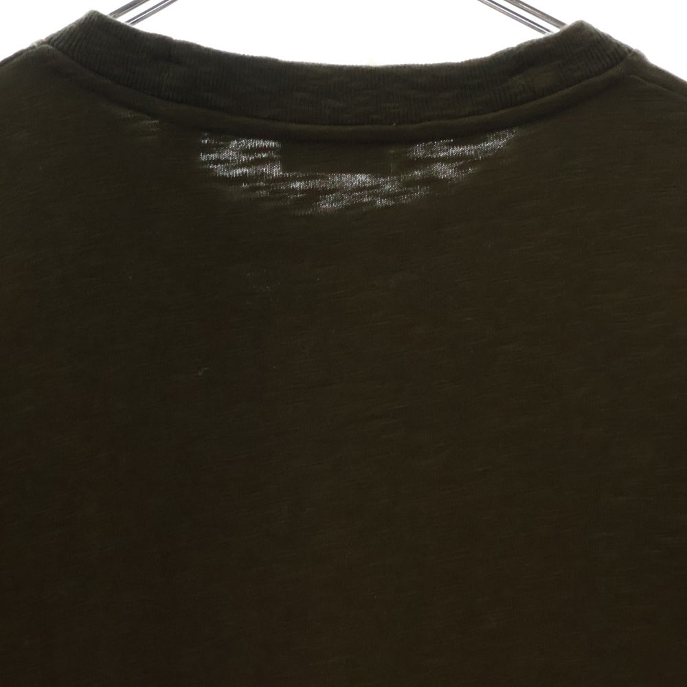BURBERRY(バーバリー) EKD print stripe detail Cotton Sweatshirt 袖ロゴプリント クルーネック 長袖スウェット トレーナー カーキ 8091889