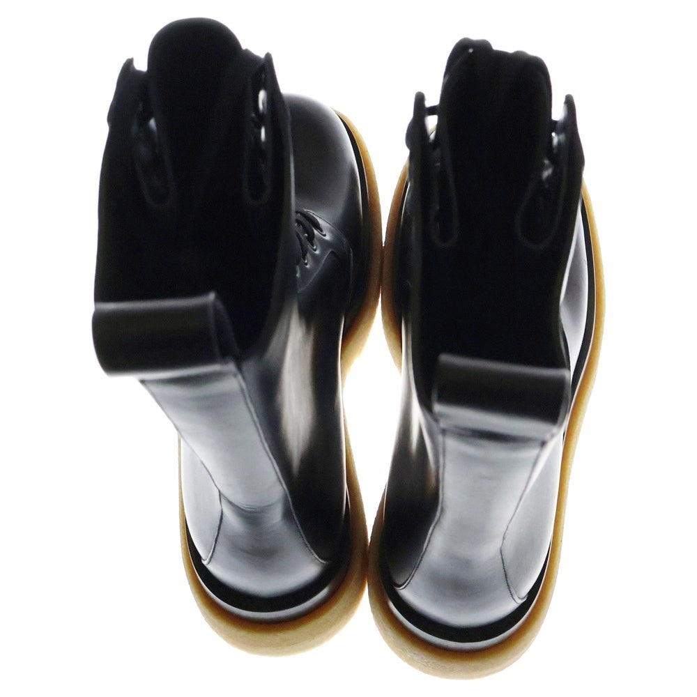 BOTTEGA VENETA(ボッテガヴェネタ) MILITARY CALF ミリタリー カーフレザー レースアップ ブーツ ブラック 667093 VBFS50 1000