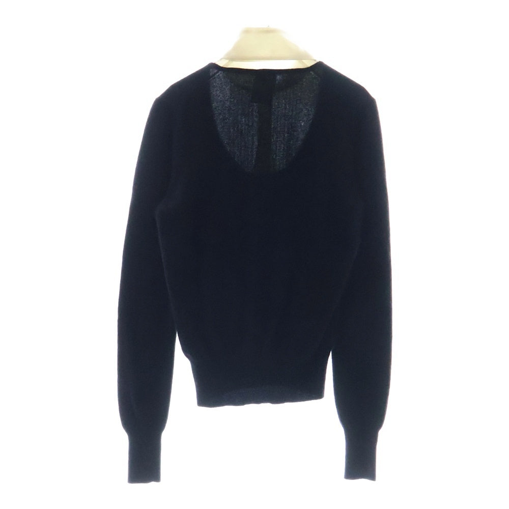 CHANEL(シャネル) 襟付き レイヤードカシミヤセーター レディース ブラック/ホワイト P21809W03187