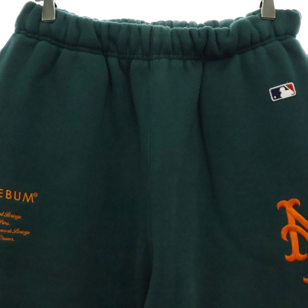 APPLEBUM(アップルバム) ×MLB メジャーリーグ ロゴ刺繍 スウェットパンツ グリーン