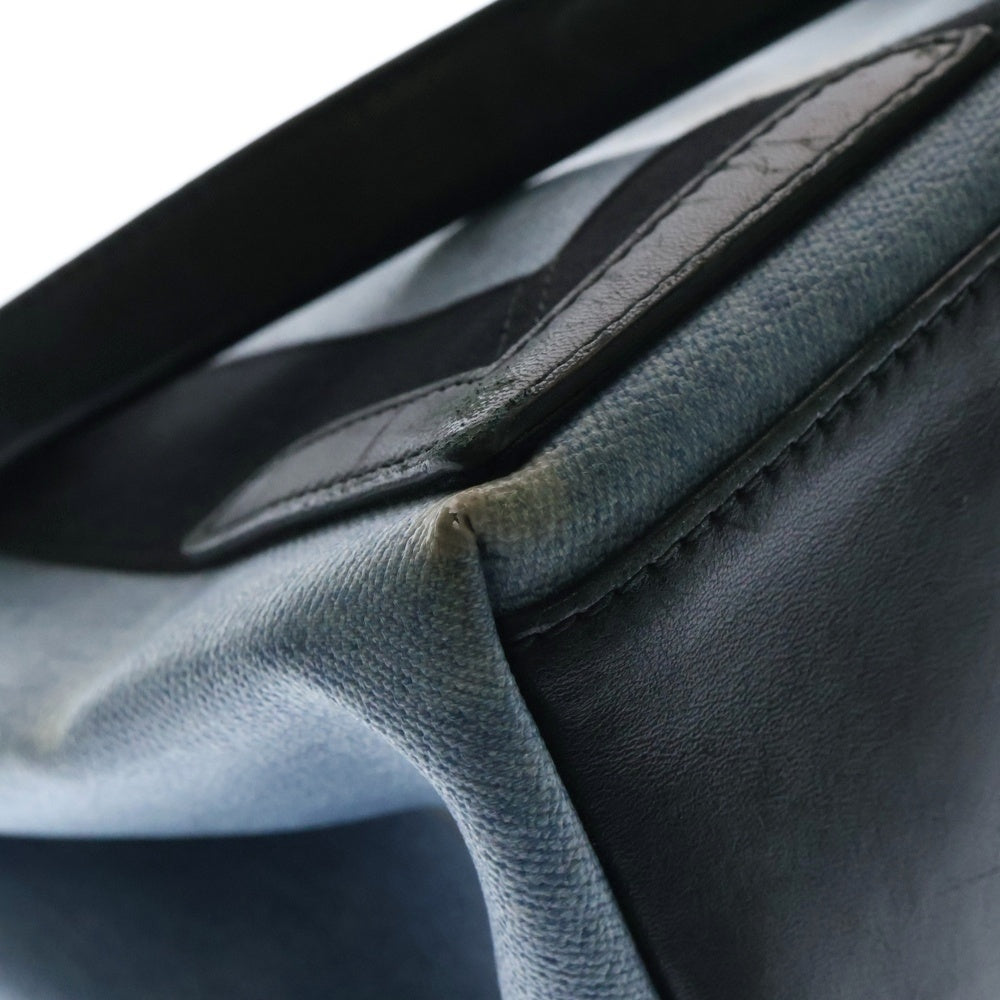 BALENCIAGA(バレンシアガ) ネイビーカバス コーティングキャンバス ポーチ付きトートバッグ インディゴ/ブラック 339933