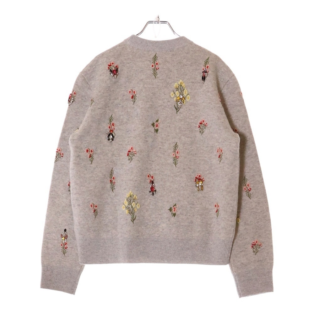 BURBERRY(バーバリー) フラワークリスタル装飾 レディース クルーネック ニット グレー 8063548 73B
