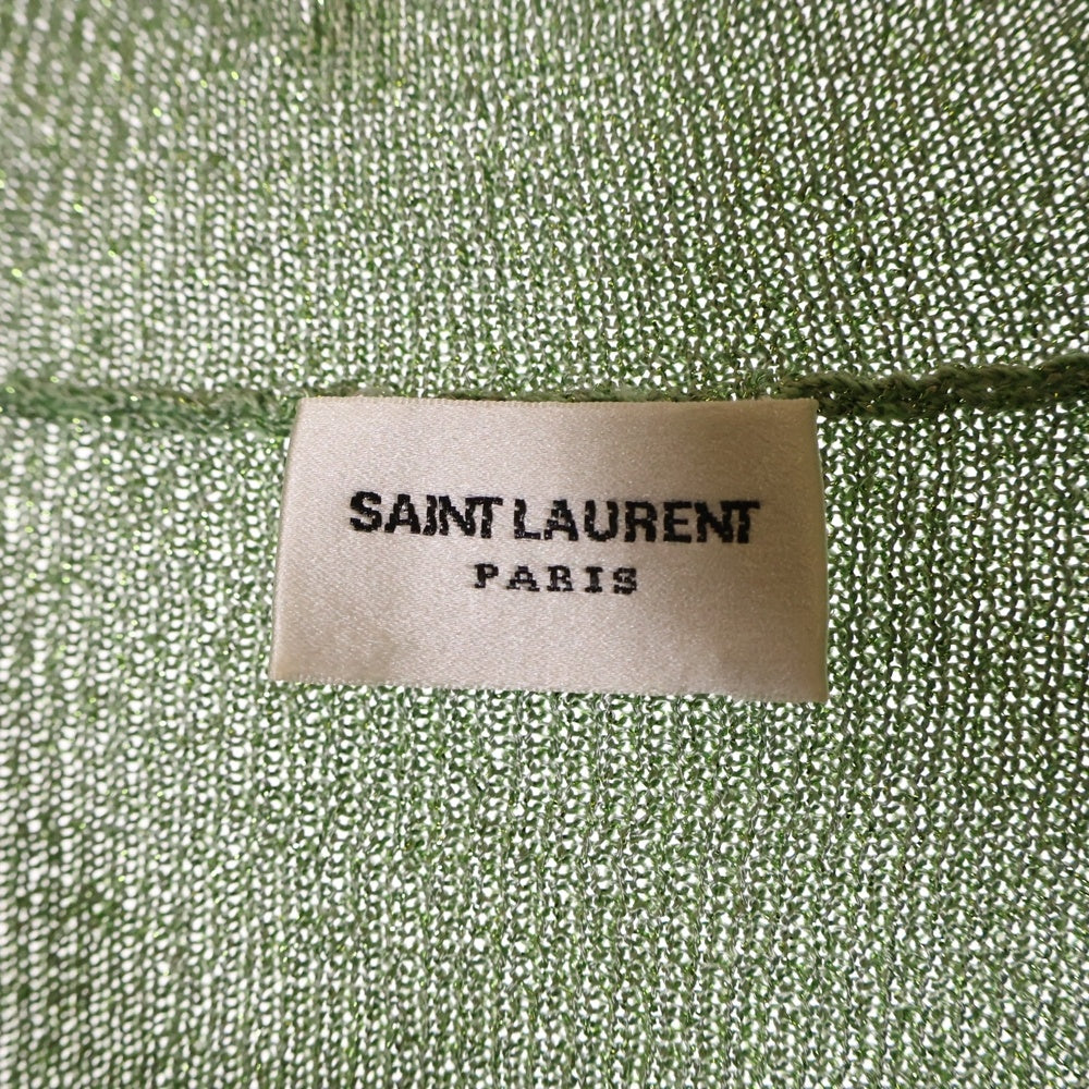 SAINT LAURENT PARIS(サンローランパリ) ラメ入り タイトフィット 長袖カットソー グリーン 670073 Y75GK